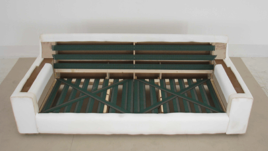 Wooden frame with foam and webbing