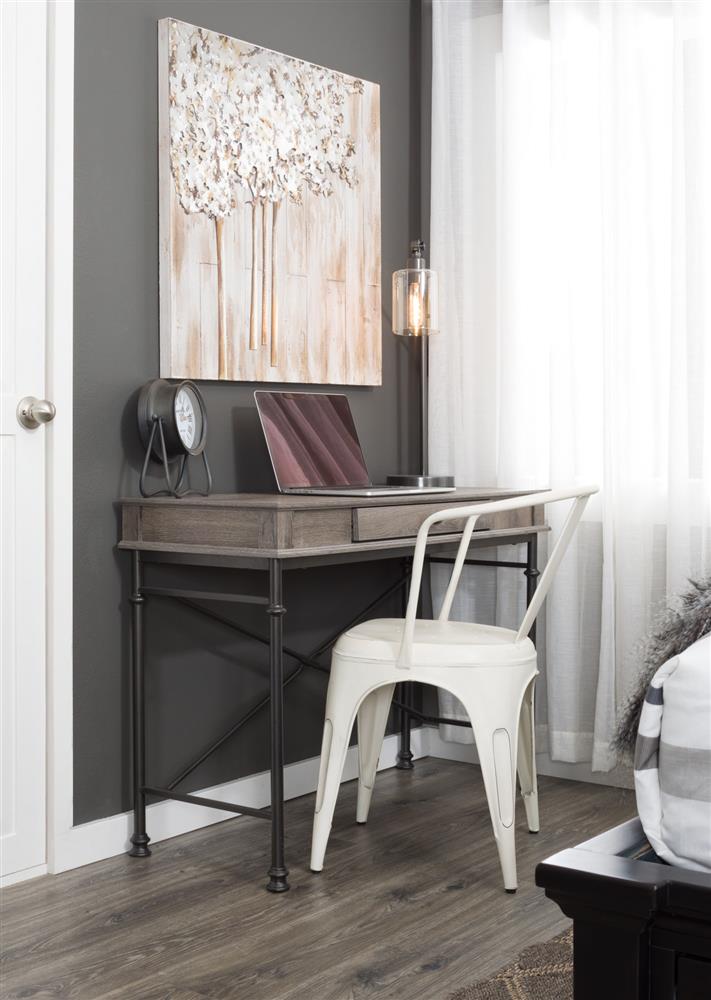 Visually light mixed-media furniture
