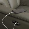 Picture of Dark Gray Leather Power Swivel Rocker Recliner