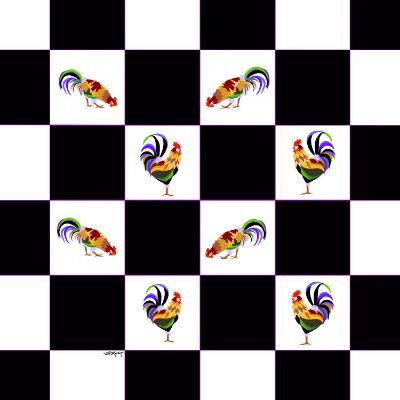 Picture of Checkerboard Chickens 36x36 *D