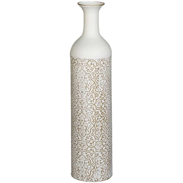 Picture of 27" White Metal Vase