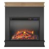 Picture of Mateo - 29" Fireplace, Black with Natural Mantel *