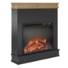Picture of Mateo - 29" Fireplace, Black with Natural Mantel *