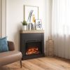 Picture of Mateo - 29" Fireplace, Black with Natural Mantel *