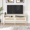 Picture of Lennon - 58" TV Stand, Ivory Oak and Faux Rattan *