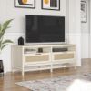 Picture of Lennon - 58" TV Stand, Ivory Oak and Faux Rattan *