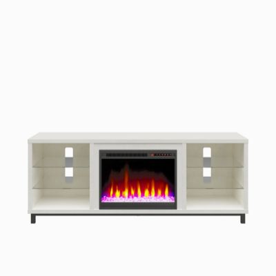 Picture of Lumina - 64" Fireplace TV Stand, White Plaster *D