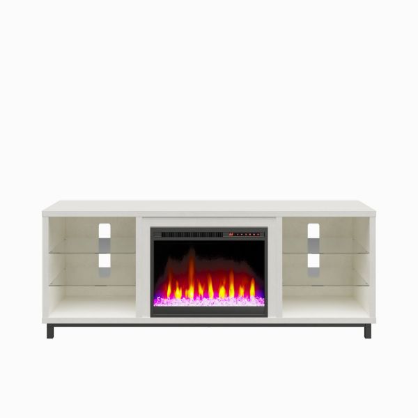 Picture of Lumina - 64" Fireplace TV Stand, White Plaster *D