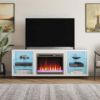 Picture of Lumina - 64" Fireplace TV Stand, White Plaster *D