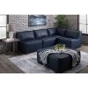 Picture of Levi Indigo Blue Leather Cocktail Ottoman