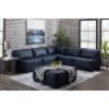 Picture of Levi Indigo Blue Leather Cocktail Ottoman