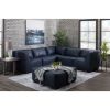 Picture of Levi Indigo Blue Leather Cocktail Ottoman