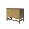 Picture of Lennon 2-Drawer Nightstand, Brown and Faux Rattan