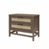Picture of Lennon 2-Drawer Nightstand, Brown and Faux Rattan