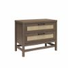 Picture of Lennon 2-Drawer Nightstand, Brown and Faux Rattan