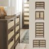 Picture of Lennon 2-Drawer Nightstand, Brown and Faux Rattan