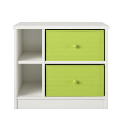 Picture of Mya Park Nightstand with 2 Fabric Bins, White *D