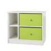 Picture of Mya Park Nightstand with 2 Fabric Bins, White *D