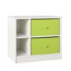 Picture of Mya Park Nightstand with 2 Fabric Bins, White *D