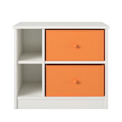 Picture of Mya Park Nightstand with 2 Fabric Bins, White *D