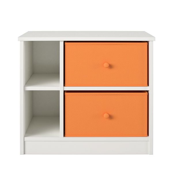 Picture of Mya Park Nightstand with 2 Fabric Bins, White *D
