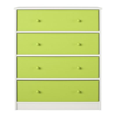 Picture of Mya Park Tall Dresser with 4 Fabric Bins, White *D