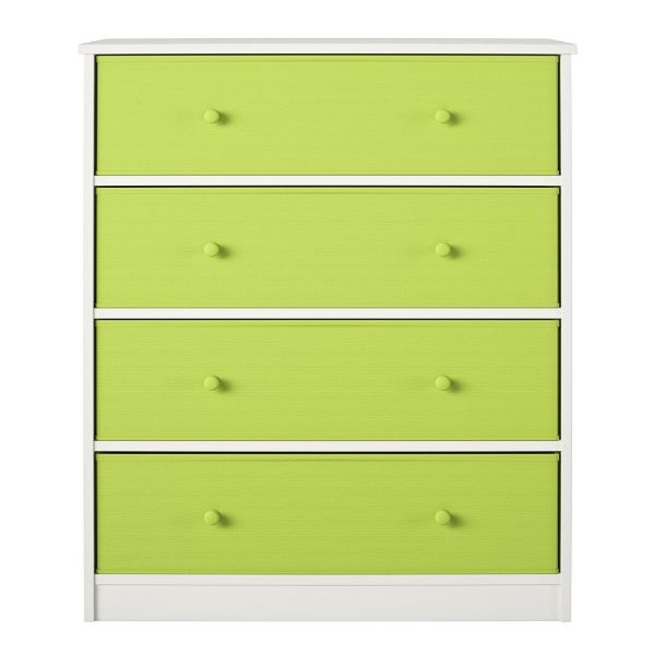 Picture of Mya Park Tall Dresser with 4 Fabric Bins, White *D
