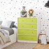 Picture of Mya Park Tall Dresser with 4 Fabric Bins, White *D