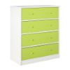 Picture of Mya Park Tall Dresser with 4 Fabric Bins, White *D
