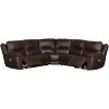 Picture of Chocolate Leather 5-Piece Power Reclining Sectiona