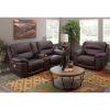 Picture of Chocolate Leather Dual Power Recline Console Loves