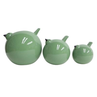 Picture of Ceramic Dark Sage Green Birds