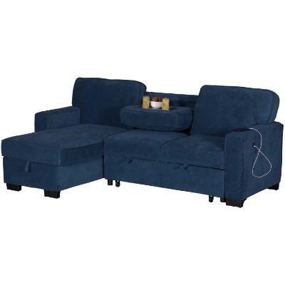 Picture of Byron Blue 2PC Sleeper Sectional with Chaise