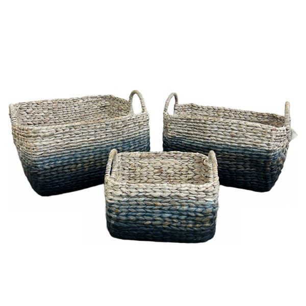 Picture of Woven Water Hyacinth Basket Set Of Three