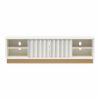 Picture of Rene 59" Scalloped TV Stand, White and Bronze *D