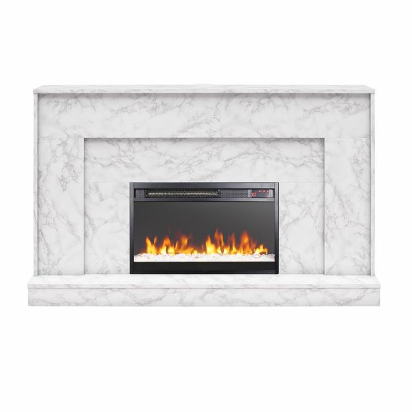 Picture of Liberty 52" Mantel Fireplace, White Faux Marble *D