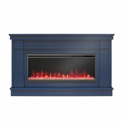 Picture of Waverly 64" Wide Mantel with Fireplace, Navy *D
