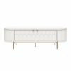 Picture of Anastasia 59" Oval TV Stand, White and Brass *D