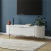 Picture of Anastasia 59" Oval TV Stand, White and Brass *D