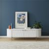 Picture of Anastasia 59" Oval TV Stand, White and Brass *D