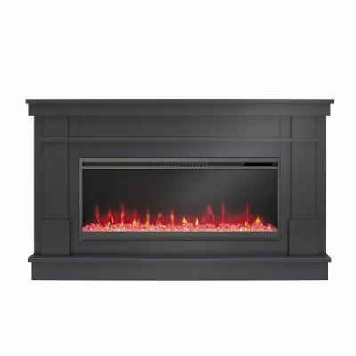 Picture of Waverly 64" Wide Mantel with Fireplace, Black *D