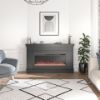 Picture of Waverly 64" Wide Mantel with Fireplace, Black *D