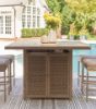 Picture of Walton Bridge Square Bar Table W/Fire Pit, Brown
