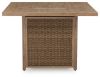 Picture of Walton Bridge Square Bar Table W/Fire Pit, Brown