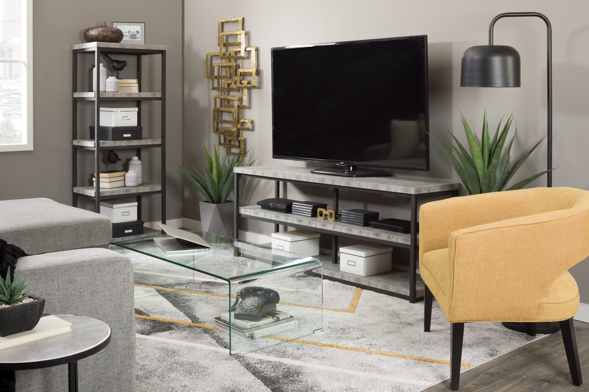 Bookshelf and TV console