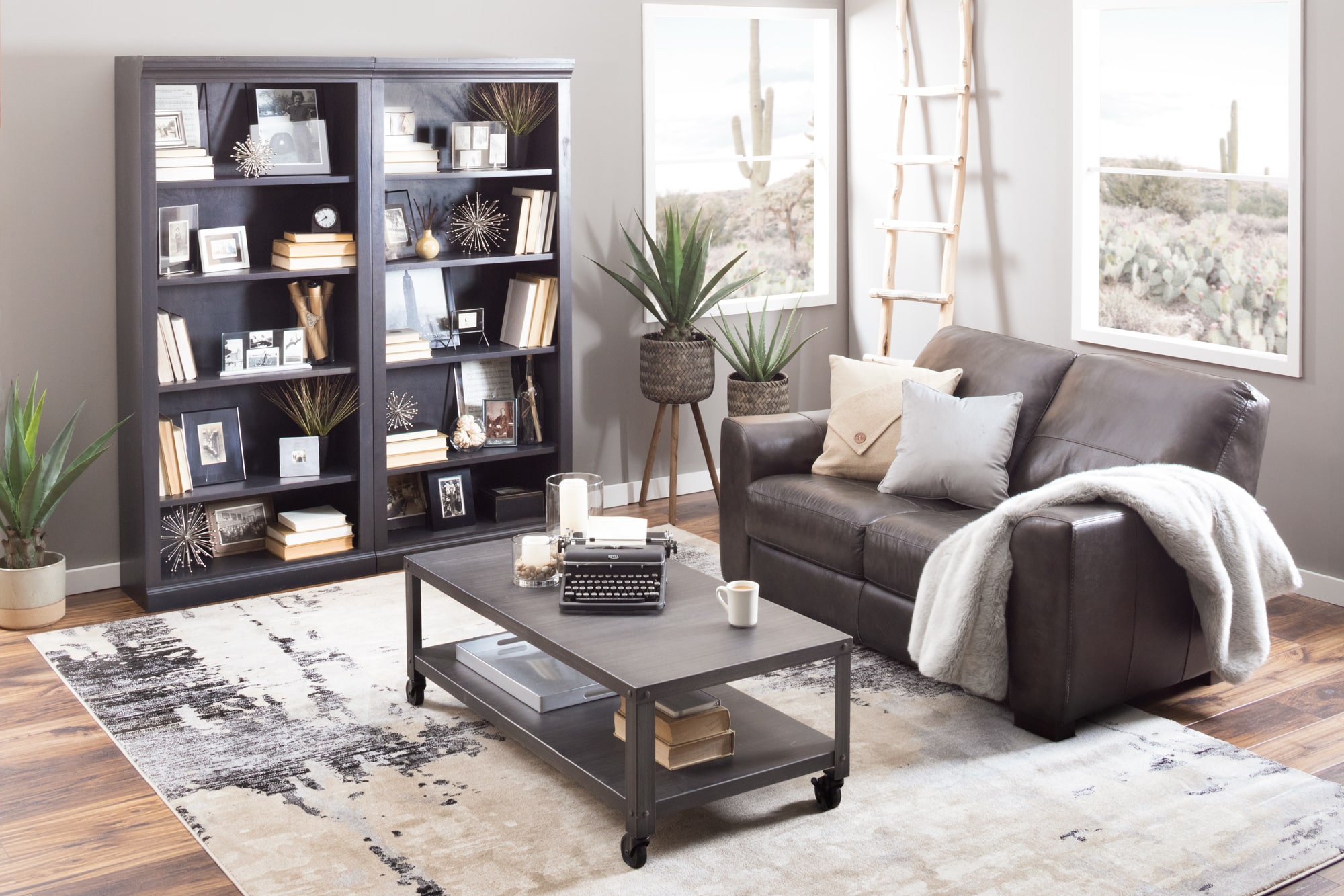 Simple and neutral reading nook