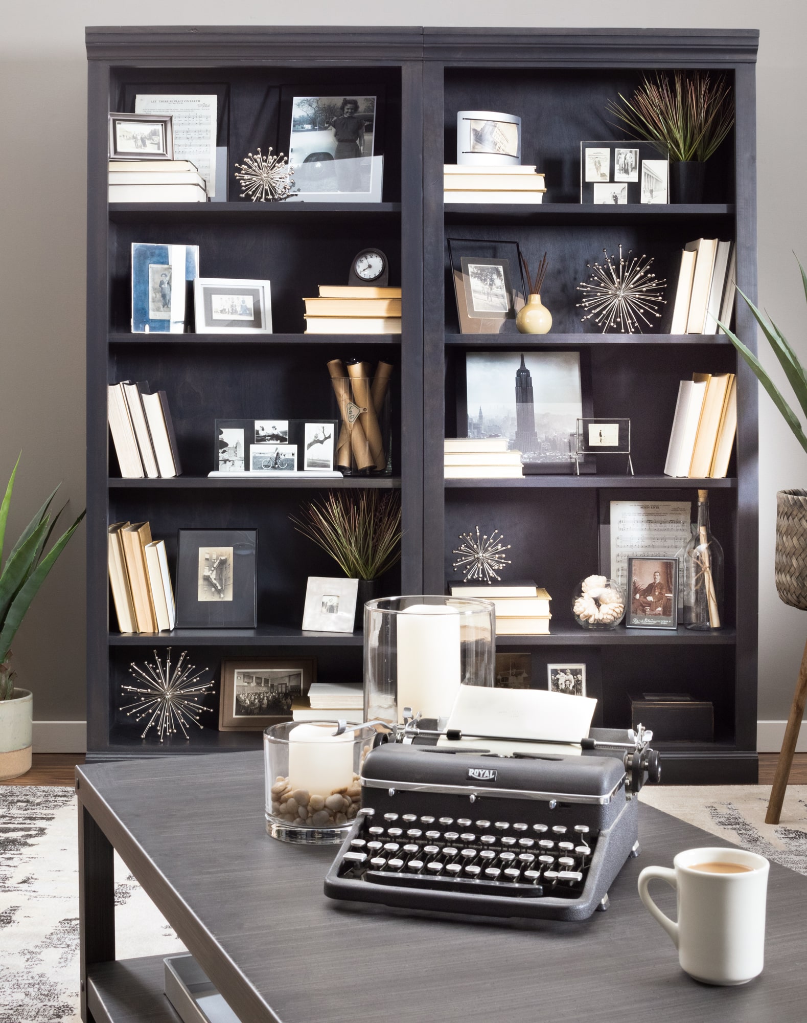 Neutral bookcase